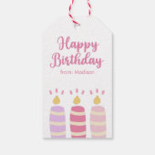 Schattigee lichte kaarsen gepersonaliseerd Happy B Cadeaulabel (Achterkant)