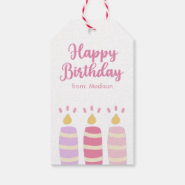 Schattigee lichte kaarsen gepersonaliseerd Happy B Cadeaulabel