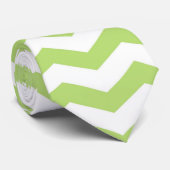 Schattigee Lichte Lime Groene Chevron Strepen Stropdas (Opgerold)