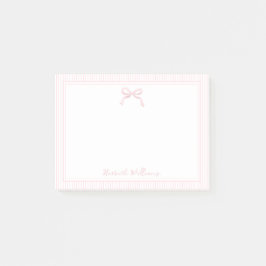 Schattigee Lichte Roze Boog en Strepen Rand Post-it® Notes