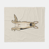 Schattigee lichte tan en zwarte Duitse herdershond Fleece Deken (Voorkant (Horizontaal))