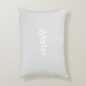 Schattigee lichtgrijze aangepaste naam monogram ef accent kussen (Voorkant(Verticaal))