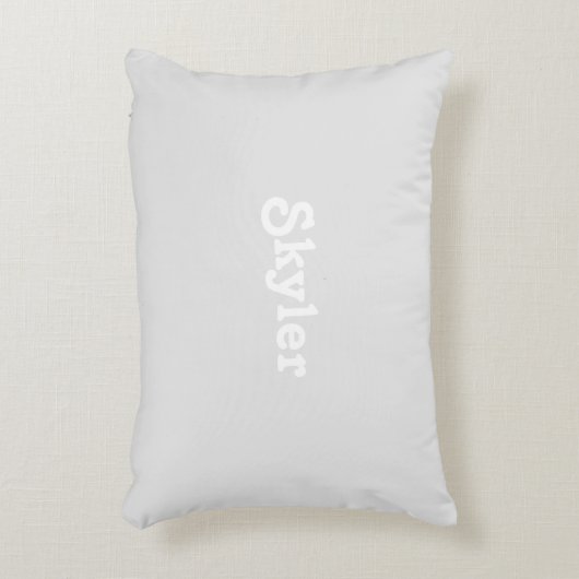 Schattigee lichtgrijze aangepaste naam monogram ef accent kussen (Voorkant(Verticaal))
