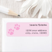 Schattigee Lichtroze Dierenpootafdruk Etiket (Insitu)