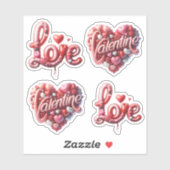Schattigee Liefde 3d Rode Harten Valentijnsdag Sti Sticker (Vel)