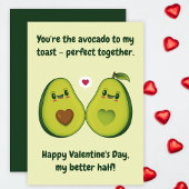 Schattigee Liefde Avocado Happy Funny Valentijnsda Feestdagenkaart