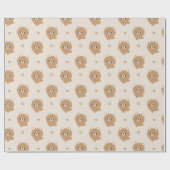 Schattigee liefde bruin Beer Cadeaupapier (Vlak)