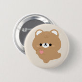 Schattigee liefde bruin Beer Ronde Button 5,7 Cm (Voorkant /achterkant)
