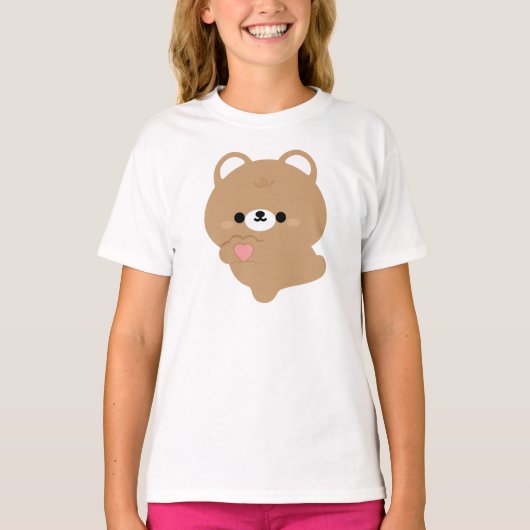 Schattigee liefde bruin Beer T-shirt (Voorkant)