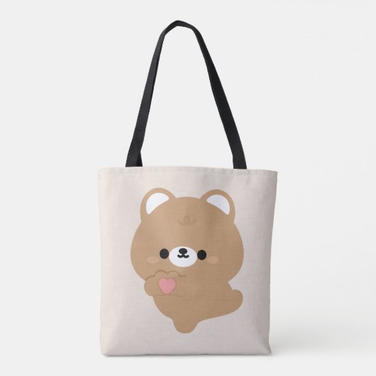 Schattigee liefde bruin Beer Tote Bag (Achterkant)