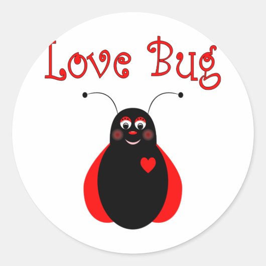Schattigee Liefde Bug Ladybug Sticker (Voorkant)