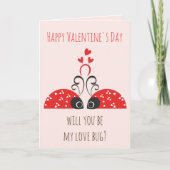 Schattigee Liefde Bug - Whimsical Valentijnsdag Ka Kaart (Voorkant)