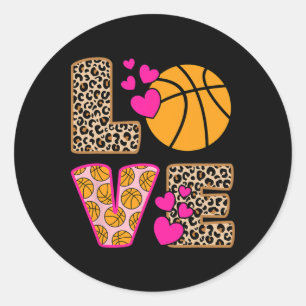 Schattigee Liefde Bysketbyll Leopard Print Vrouwen Ronde Sticker
