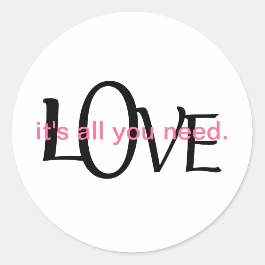 Schattigee liefde citaat ronde sticker (Voorkant)