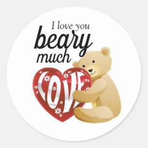 Schattigee liefde die je draagt veel Valentijns Ronde Sticker