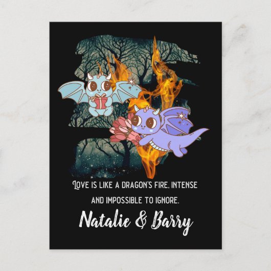 Schattigee Liefde Dragons Valentijn Kaart (Voorkant)