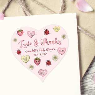 Schattigee Liefde en Bedankt Valentijnsdag Baby sh Hart Sticker
