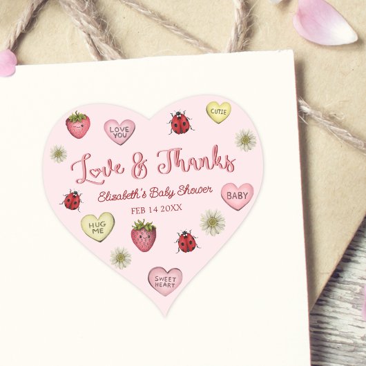 Schattigee Liefde en Bedankt Valentijnsdag Baby sh Hart Sticker