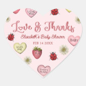 Schattigee Liefde en Bedankt Valentijnsdag Baby sh Hart Sticker (Voorkant)