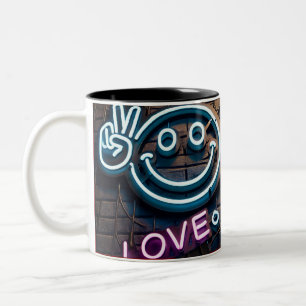 Schattigee liefde en glimlach ontwerp koffie Mok