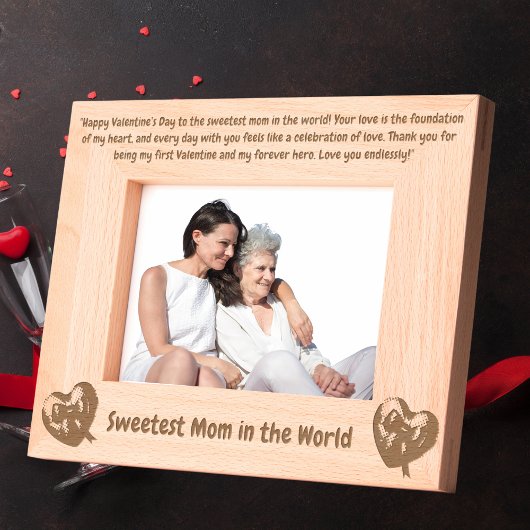 Schattigee Liefde Hart Bericht Moeder Valentijnse  Gegraveerde Lijstjes