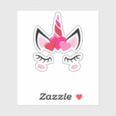 Schattigee Liefde Hart Eenhoorn Valentijnsdag Top  Sticker (Vel)