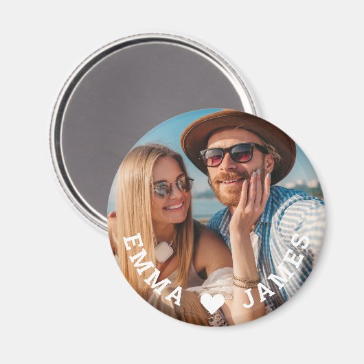 Schattigee liefde hart foto koppels gepersonalisee magneet (Voorkant / Achterkant)