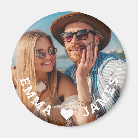 Schattigee liefde hart foto koppels gepersonalisee magneet (Voorkant)