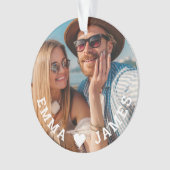 Schattigee liefde hart foto koppels gepersonalisee ornament (voorkant)
