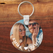Schattigee liefde hart foto koppels gepersonalisee sleutelhanger (Voorkant)