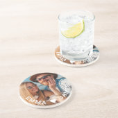 Schattigee liefde hart foto koppels gepersonalisee zandsteen onderzetter (Zijkant)