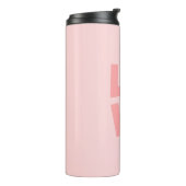 Schattigee Liefde Hart Roze Kleur Cartoon Patroon Thermosbeker (Gedraaid links)