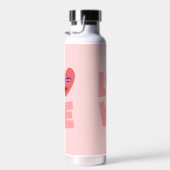 Schattigee Liefde Hart Roze Kleur Cartoon Patroon Waterfles (Rechts)