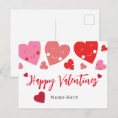 Schattigee Liefde Hart Valentijns Briefkaart (Voorkant / Achterkant)