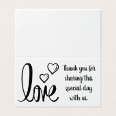 Schattigee liefde hart zwart wit bruiloft Vrijgeze Kaart (Buitenkant ongevouwen)