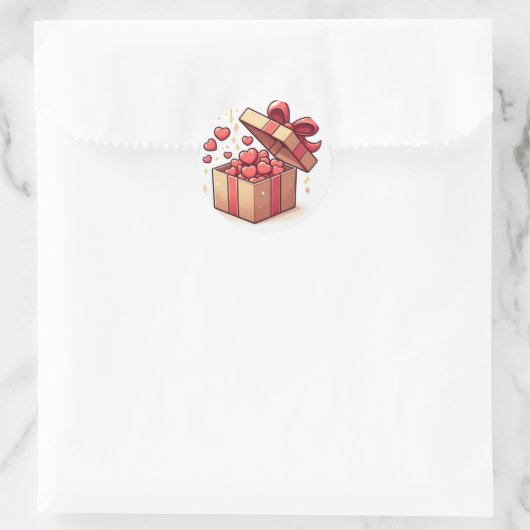 Schattigee Liefde Harten Gift Box Sticker (Tas)
