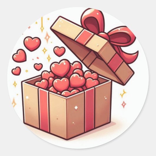 ​Schattigee Liefde Harten Gift Box Sticker (Voorkant)