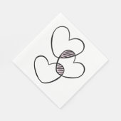 Schattigee liefde harten roze zwart wit bruiloft servet (Hoek)