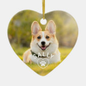 Schattigee liefde hond Pet Paw Print gepersonalise Keramisch Ornament (Voorkant)