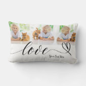 Schattigee liefde in Black Heart Script Custom 3 P Kussen (Achterkant)