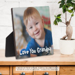 Schattigee liefde je opa foto fotoplaat<br><div class="desc">Geef een speciale of nieuwe grootvader een foto-aandenken weergave van zijn kleinkind of kleinkinderen met uw aangepaste tekst (weergegeven met LOVE YOU OPA) in uw keuze van letterstijlen en kleuren (weergegeven in een leuk, jeugdig lettertype in het wit). ASSISTENTIE: Voor hulp bij het aanpassen of personaliseren van het ontwerp, het...</div>