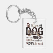Schattigee LIEFDE MIJN HOND Foto Word Art Geperson Sleutelhanger (Voorkant Links)