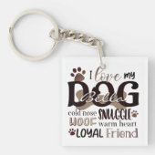 Schattigee LIEFDE MIJN HOND Foto Word Art Geperson Sleutelhanger (Voorkant)