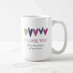 Schattigee Liefde Naam Hearts Avocado Navy Coffee  Koffiemok