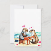 Schattigee Liefde Otter Bruiloft Bewaar de Datum A Save The Date (Achterkant)