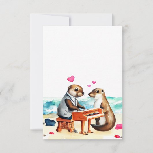 Schattigee Liefde Otter Bruiloft Bewaar de Datum A Save The Date (Achterkant)