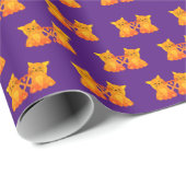 Schattigee Liefde Paarse Oranje Ginger Kitten Cat  Cadeaupapier (Rol Hoek)