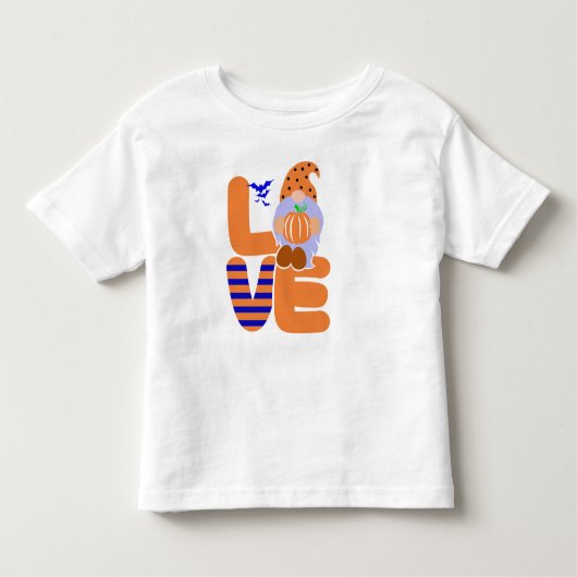 Schattigee Liefde, Pompoen Print Halloween Gnomen  Kinder Shirts (Voorkant)
