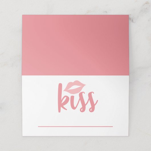 Schattigee liefde roze lippenstift kus bruiloft Vr Plaatskaartje (Buitenkant ongevouwen)