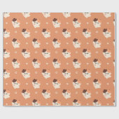 Schattigee liefde Tortie Cat Cadeaupapier (Vlak)
